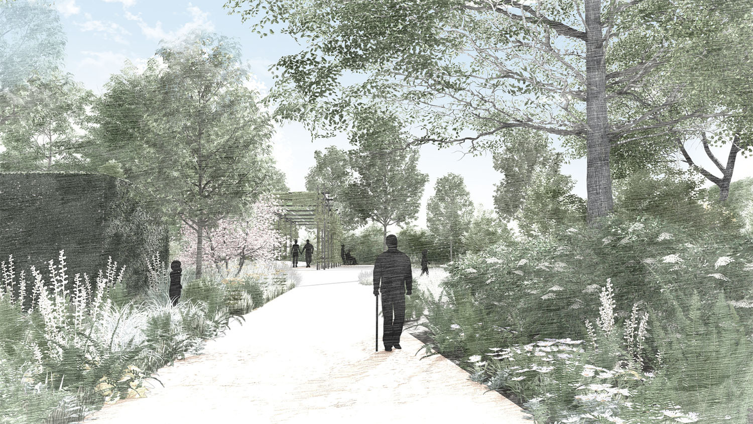 Concept art of the entrance to the new garden